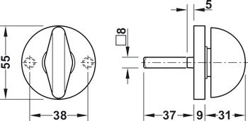 Otočná klička, pro vícebodové zámky s bezpečnostním závorovým zámkem