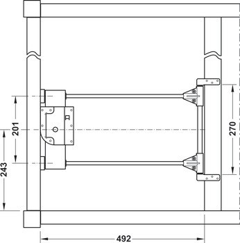 Otočný výsuv, pro 1 vkládací desku, pro stoly s rámovou konstrukcí