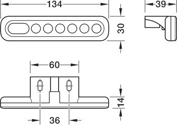 Ovládací zařízení, pro stolová podnoží Häfele Officys Te601 Work Classic, Work Bench a Te301