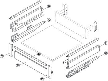 Panel, Häfele Matrix Box S pro vnitřní výsuv Ⓓ