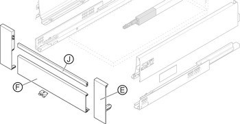 Panel pro vnitřní zásuvku a vnitřní výsuv, Blum Tandembox antaro, všechny systémové výšky