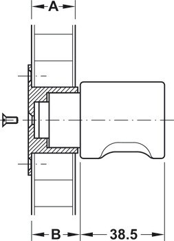 Pevná zámková úchytka, bez zamykání, pro vrtaný otvor 5 mm
