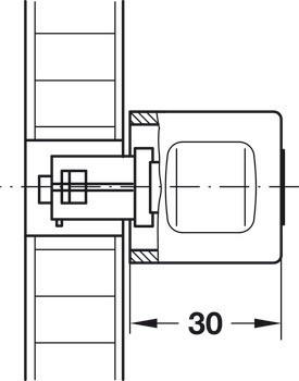 Pevný adaptér úchytky, Symo, Délka 33 mm, sériová výroba