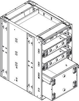 Plechový kontejner, Häfele Quick-Kit-C, výškové jednotky 1-3-3-6