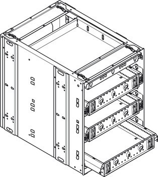 Plechový kontejner, Quick-Kit-600, výškové jednotky 1-3-3-3