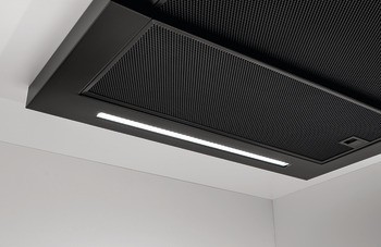 Plochý odsavač par, Häfele Assedo HTE12BLc6a, šířka 60 cm, černý