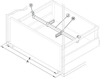 Podélné dělítko, Blum Orga-Line, pro Tandembox antaro