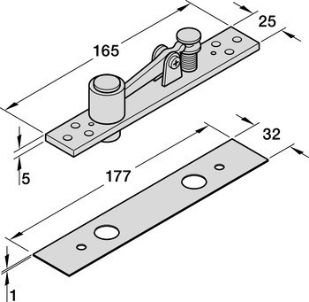 Podlahové zavírače, pro dvojčinné dveře, EN 2–4