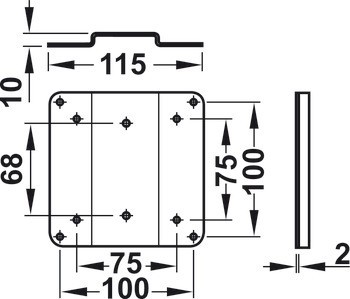 Podpěra, Pevný, manuální zdvihací systém pro Push TV zdvih