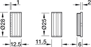 Podpěra šatní tyče, pro kulatou šatní tyč