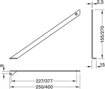 Podpěrka police, Häfele Versatile pro dřevěné police, jednoduché