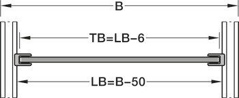 Podpěrka police, Häfele Versatile pro skleněné police, upínací montáž