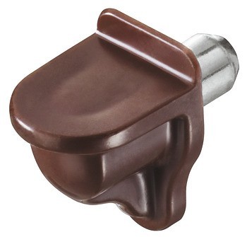 Podpěrka police, k nasunutí do vrtaného otvoru ⌀ 5 mm, plast s ocelovým čepem