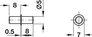 Podpěrka police, k nasunutí, pro vrtaný otvor Ø5 mm