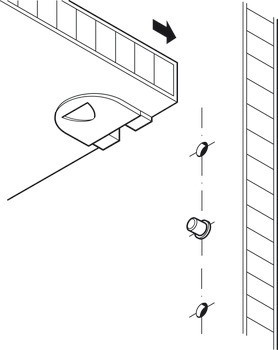 Podpěrka police, k nasunutí, pro vrtaný otvor Ø5 mm