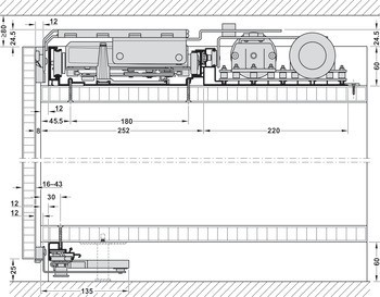 Pohon pro posuvné dveře, Häfele Slido F-Flush51 60 Electric