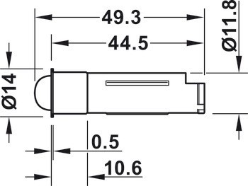 Pohybový spínač (nastavitelná časová prodleva), Häfele Loox, modulární design, pro pojistný klip