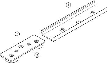 Pojezdová kolejnice, pro lineární výsuvy 37 mm, nosnost až 115 kg