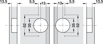 Pokosový závěs, GS 22,5, úhel otevření 120°