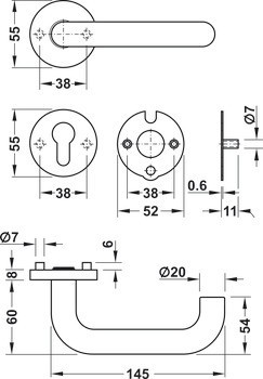 Poloviční sada, nerez, Startec, PDH4102, rozeta