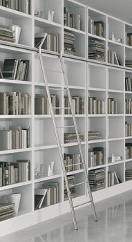 Posuvný žebřík, s příčkami, nerez, Service+