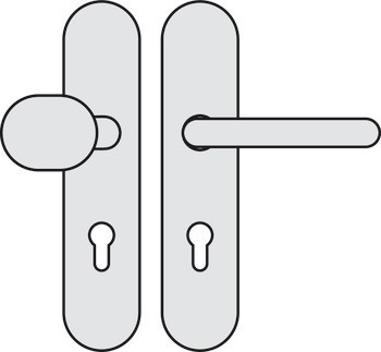 Požárně odolné bezpečnostní dveřní kliky, nerez, Hoppe, Paris E86G/3331/3330/138F třída odolnosti 1 (třída bezpečnosti 2)