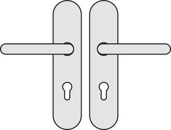 Požárně odolné bezpečnostní dveřní kliky, nerez, Hoppe, Paris E86G/3331/3330/138F třída odolnosti 1 (třída bezpečnosti 2)