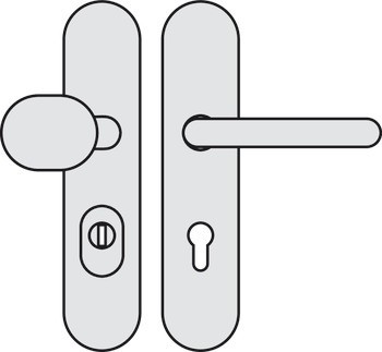 Požárně odolné bezpečnostní dveřní kliky, nerez, Hoppe Paris, kryt vložky