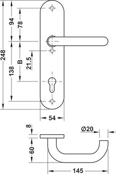 Požárně odolné bezpečnostní dveřní kliky, Nerez, Startec, SDH 1202 třída odolnosti 1