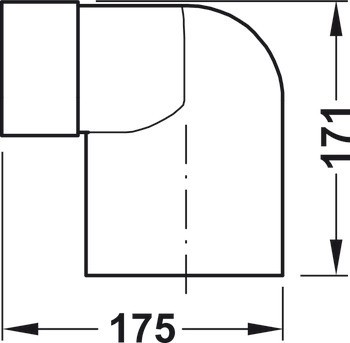 Přechodový díl Ⓓ, Plochý potrubní systém 125 soft, 90°, kohoutek