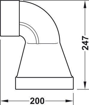 Přechodový díl Ⓔ, plochý potrubní systém 150 optimAIRo