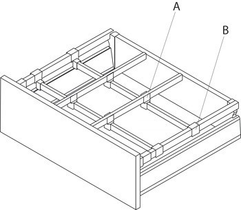 Příčný reling Ⓔ, Häfele Matrix Box S