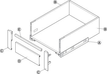 Příčný reling, pro vnitřní výsuv nebo jako dělicí prvek Matrix Box Slim A