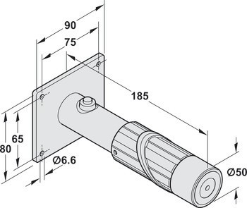 Přídržný dveřní magnet, Montáž na stěnu/na strop, pro dveřní zavírač, Geze