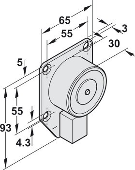 Přídržný dveřní magnet, Montáž na stěnu/na strop, pro dveřní zavírač, Geze