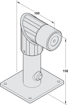 Přídržný dveřní magnet, Montáž na stěnu/na strop, pro dveřní zavírač, Geze