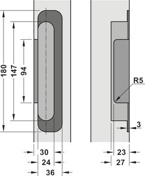 Příruba, pro blokové zárubně, pro objektové dveře