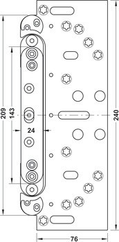 Příruba, Simonswerk VX 2502 3D N, pro bezfalcové a falcové dveře do 200 kg