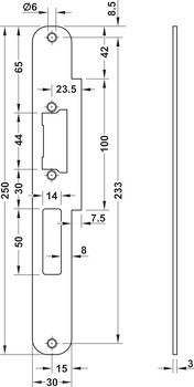 Přírubový protiplech, pro EffEff ProFix® elektrický otvírač