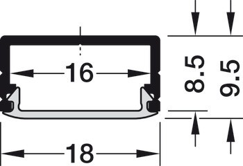 Profil pro spodní montáž, Häfele Loox profil 2190 pro osvětlovací LED pásky 10 mm
