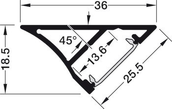 Profil pro spodní montáž, Häfele Loox profil 2193 pro osvětlovací LED pásky 8 mm