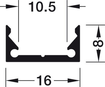 Profil pro spodní montáž, Obloukový profil 4104 pro osvětlovací LED pásky 8 mm