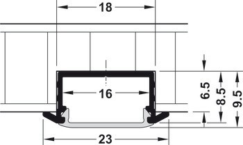 Profil pro zápustnou montáž, Häfele Loox profil 1190 pro osvětlovací LED pásky 10 mm