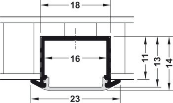 Profil pro zápustnou montáž, Häfele Loox profil 1191 pro osvětlovací LED pásky 10 mm