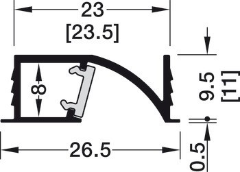 Profil pro zápustnou montáž, Häfele Loox5 profil 1107 pro osvětlovací LED pásky 5 mm
