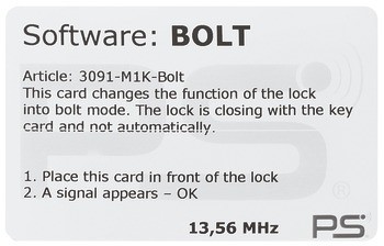Programovací karta, Režim přepínání, pro nábytkový zámek EFL 50