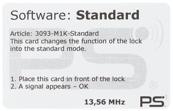 Programovací karta, Standardní režim, pro nábytkový zámek EFL 50