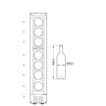 Prosklená lednice na víno, Häfele Assedo RUW12GB82d15a, Pro šířku korpusu: 150 mm