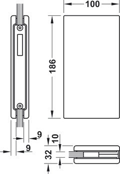 Protikus kování, pro zámek s hákovou střelkou, Dorma Glas