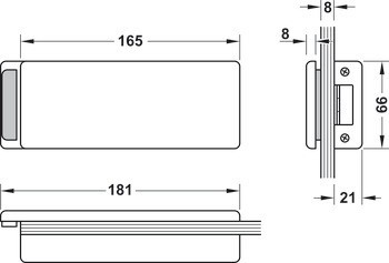 Protikus kování skleněných dveří, GHR 402 a 403, Startec